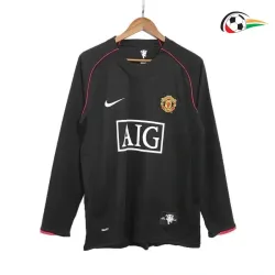 Camisola ROONEY 10 Manchester United Baratas Away Segundo Kit 2007/08 Retro Classicas ML Preto