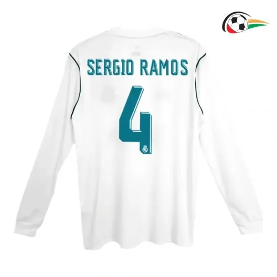 Camisa SERGIO RAMOS 4 Real Madrid Qualidade TAILANDESA Home 2017/18 Retro ML Branco Camisa SERGIO RAMOS 4 Real Madrid Qualidade TAILANDESA Home 2017/18 Retro ML Branco