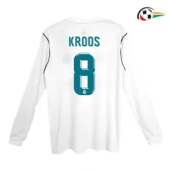 Camiseta KROOS 8 Real Madrid Qualidade AAA Primeiro Kit 2017/18 Vintage ML Branco