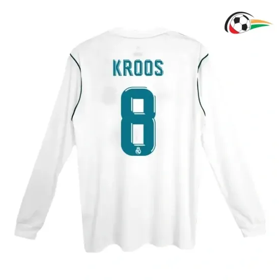 Camiseta KROOS 8 Real Madrid Qualidade AAA Primeiro Kit 2017/18 Vintage ML Branco Camiseta KROOS 8 Real Madrid Qualidade AAA Primeiro Kit 2017/18 Vintage ML Branco