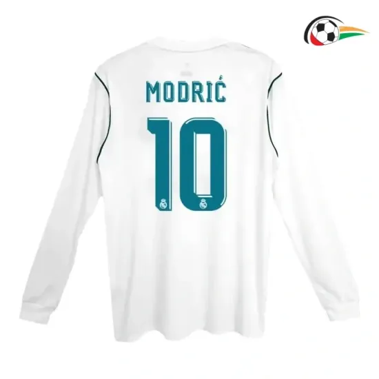 Equipacione MODRIĆ 10 Real Madrid Qualidade Premium Home Primeiro Kit 2017/18 Classicas ML Branco Equipacione MODRIĆ 10 Real Madrid Qualidade Premium Home Primeiro Kit 2017/18 Classicas ML Branco
