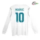 Equipacione MODRIĆ 10 Real Madrid Qualidade Premium Home Primeiro Kit 2017/18 Classicas ML Branco Equipacione MODRIĆ 10 Real Madrid Qualidade Premium Home Primeiro Kit 2017/18 Classicas ML Branco