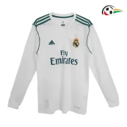 BENZEMA 9 Real Madrid Camisola Futebol Local 2017/18 Retro Classicas ML Branco