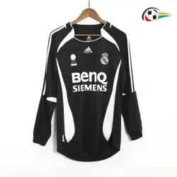 Camisola SERGIO RAMOS 4 Real Madrid Qualidade AAA Segundo Kit 2006/07 Retro Classicas ML Preto