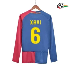 Camisa XAVI 6 Barcelona Qualidade Premium Home 2008/09 Retro ML Vermelho/Azul