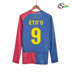 Equipacione ETO'O 9 Barcelona Replicas Primeiro Kit 2008/09 Classicas ML Vermelho/Azul