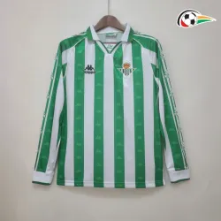 Real Betis Camisola Baratas Home 1996/97 Classicas ML Verdel/Branco