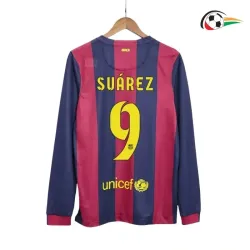 SUÁREZ 9 Barcelona Camisola Baratas Home Primeiro Kit 2014/15 Retro Classicas ML Vermelho/Azul