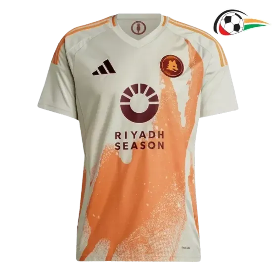AS Roma Camisola Futebol Segundo Kit 2024/25 Branco/Laranja AS Roma Camisola Futebol Segundo Kit 2024/25 Branco/Laranja