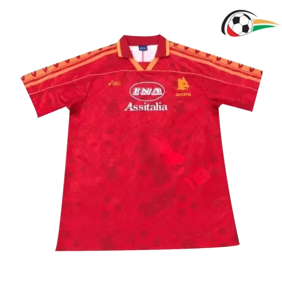 AS Roma Equipacione Qualidade TAILANDESA Local Primeiro Kit 1995/96 Vintage Vermelho AS Roma Equipacione Qualidade TAILANDESA Local Primeiro Kit 1995/96 Vintage Vermelho
