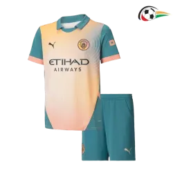Equipacione Manchester City Qualidade AAA 4th 2024/25 Infantil Amarelo