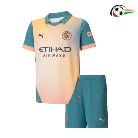 Equipacione Manchester City Qualidade AAA 4th 2024/25 Infantil Amarelo Equipacione Manchester City Qualidade AAA 4th 2024/25 Infantil Amarelo