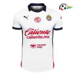 Camiseta Chivas Qualidade AAA Visitante Segundo Kit 2024/25 Versão Jogador Branco