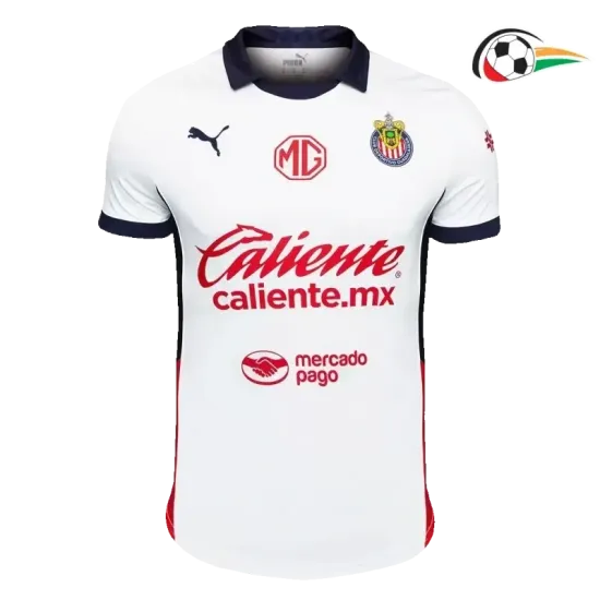 Camiseta Chivas Qualidade AAA Visitante Segundo Kit 2024/25 Versão Jogador Branco Camiseta Chivas Qualidade AAA Visitante Segundo Kit 2024/25 Versão Jogador Branco