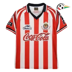 Chivas Camiseta Baratas Local Primeiro Kit 1998/99 Vintage Vermelho/Branco