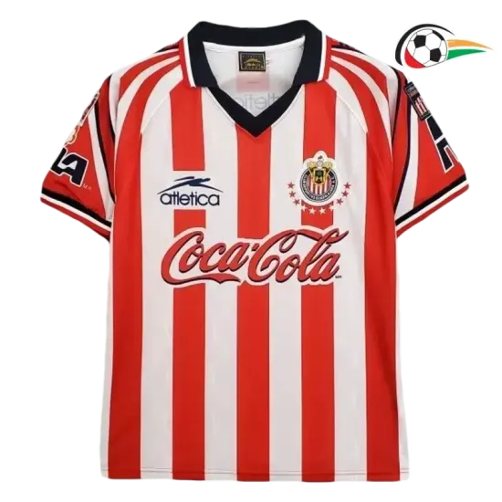 Chivas Camiseta Baratas Local Primeiro Kit 1998/99 Vintage Vermelho/Branco Chivas Camiseta Baratas Local Primeiro Kit 1998/99 Vintage Vermelho/Branco