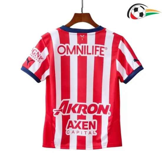 Chivas Equipacione Qualidade TAILANDESA Local 2024/25 Infantil Vermelho/Branco Chivas Equipacione Qualidade TAILANDESA Local 2024/25 Infantil Vermelho/Branco