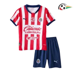 Chivas Equipacione Qualidade TAILANDESA Local 2024/25 Infantil Vermelho/Branco
