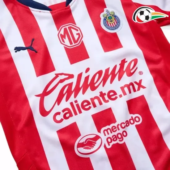 Chivas Equipacione Qualidade TAILANDESA Local 2024/25 Infantil Vermelho/Branco Chivas Equipacione Qualidade TAILANDESA Local 2024/25 Infantil Vermelho/Branco