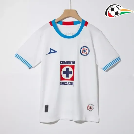 Cruz Azul Camiseta Futebol Segundo Kit 2024/25 Infantil Branco Cruz Azul Camiseta Futebol Segundo Kit 2024/25 Infantil Branco