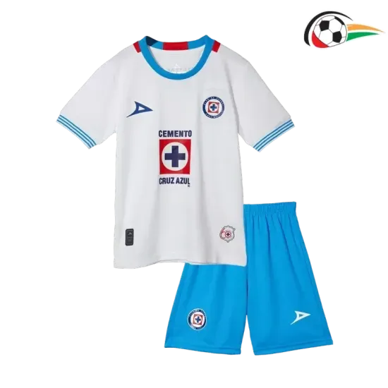 Cruz Azul Camiseta Futebol Segundo Kit 2024/25 Infantil Branco Cruz Azul Camiseta Futebol Segundo Kit 2024/25 Infantil Branco