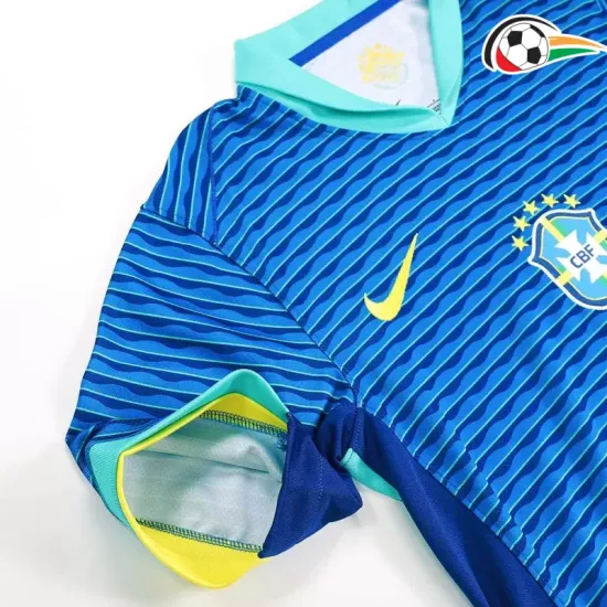 Brasil Camiseta Futebol Away 2024/25 Azul Brasil Camiseta Futebol Away 2024/25 Azul