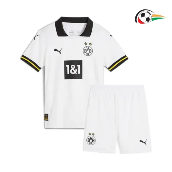 Borussia Dortmund Camisa Replicas Terceiro Kit 2024/25 (Camisola + Calções) Branco Borussia Dortmund Camisa Replicas Terceiro Kit 2024/25 (Camisola + Calções) Branco