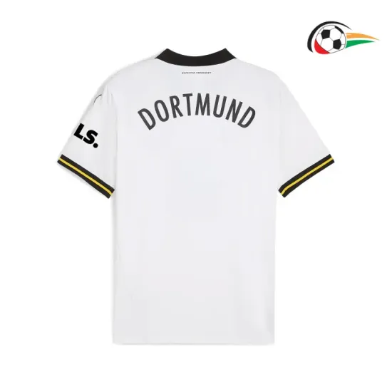 Borussia Dortmund Camisa Replicas Terceiro Kit 2024/25 (Camisola + Calções) Branco Borussia Dortmund Camisa Replicas Terceiro Kit 2024/25 (Camisola + Calções) Branco