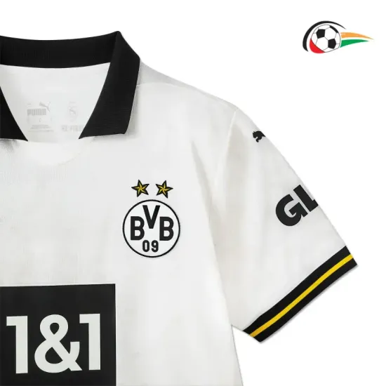 Borussia Dortmund Camisa Replicas Terceiro Kit 2024/25 (Camisola + Calções) Branco Borussia Dortmund Camisa Replicas Terceiro Kit 2024/25 (Camisola + Calções) Branco