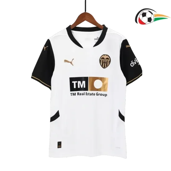 Camisa Valencia Replicas Home Primeiro Kit 2024/25 Branco Camisa Valencia Replicas Home Primeiro Kit 2024/25 Branco
