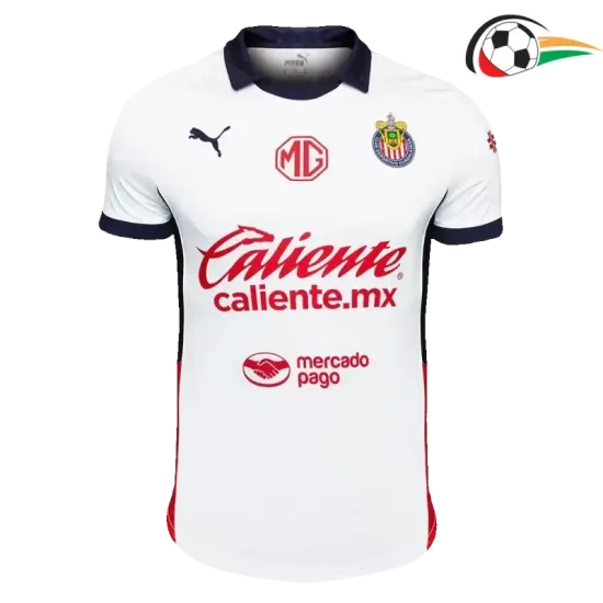 Camiseta Chivas Futebol Away 2024/25 Versão Jogador Branco Camiseta Chivas Futebol Away 2024/25 Versão Jogador Branco