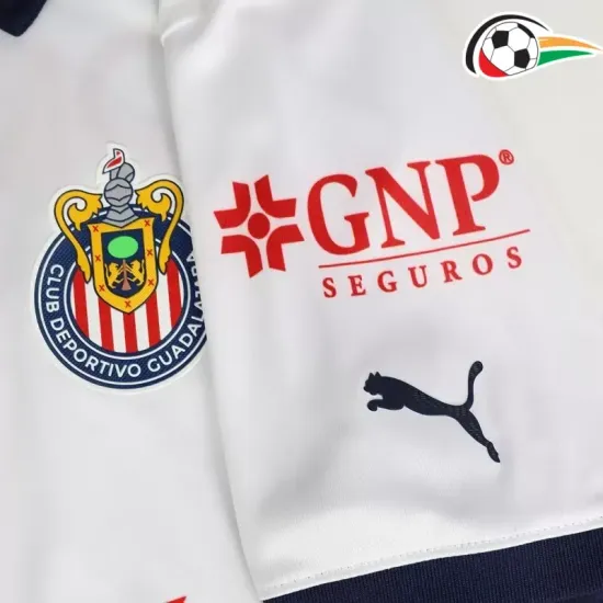 Camiseta Chivas Futebol Away 2024/25 Versão Jogador Branco Camiseta Chivas Futebol Away 2024/25 Versão Jogador Branco