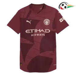 Camisa Manchester City Qualidade AAA Thrid Terceiro Kit 2024/25 Versão Jogador Vermelho