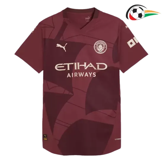 Camisa Manchester City Qualidade AAA Thrid Terceiro Kit 2024/25 Versão Jogador Vermelho