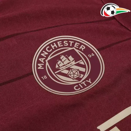 Camisa Manchester City Qualidade AAA Thrid Terceiro Kit 2024/25 Versão Jogador Vermelho