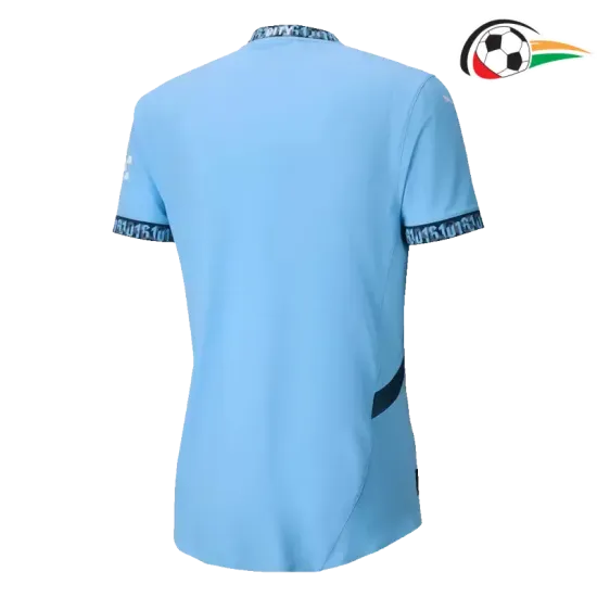 Equipacione Manchester City Futebol Primeiro Kit 2024/25 Versão Jogador Azul