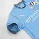Equipacione Manchester City Futebol Primeiro Kit 2024/25 Versão Jogador Azul