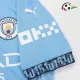 Equipacione Manchester City Futebol Primeiro Kit 2024/25 Versão Jogador Azul