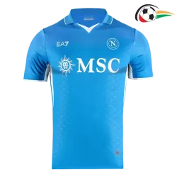 Camisa Napoli Futebol Local Primeiro Kit 2024/25 Versão Jogador Azul