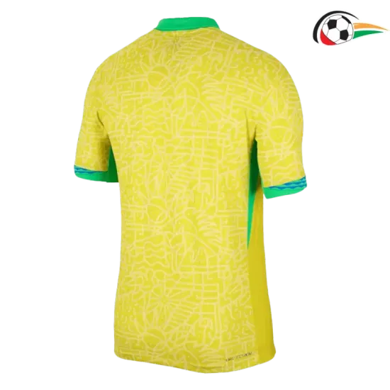 Brasil Camisola Qualidade Premium Home 2024 Versão Jogador Amarelo
