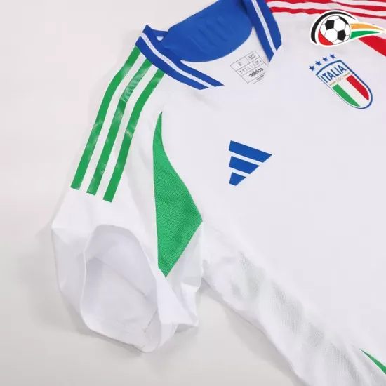Camiseta Italia Replicas Away 2024 Versão Jogador Branco Camiseta Italia Replicas Away 2024 Versão Jogador Branco