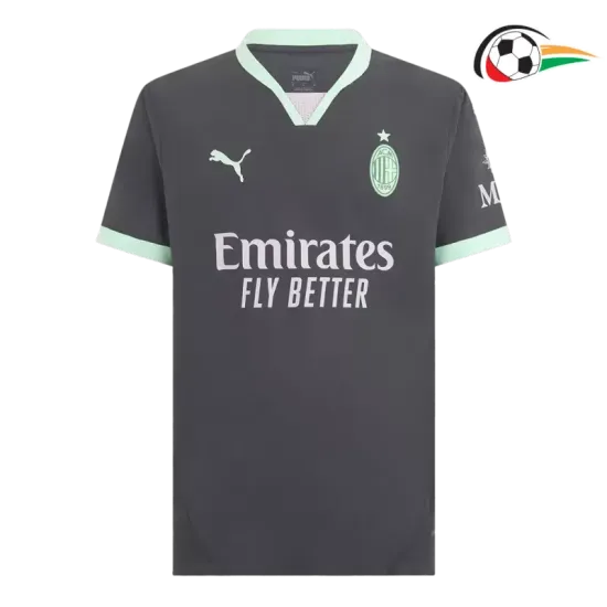 AC Milan Camisa Futebol Alternativa Terceiro Kit 2024/25 Versão Jogador Preto AC Milan Camisa Futebol Alternativa Terceiro Kit 2024/25 Versão Jogador Preto