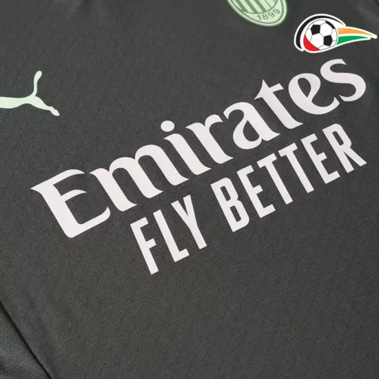 AC Milan Camisa Futebol Alternativa Terceiro Kit 2024/25 Versão Jogador Preto AC Milan Camisa Futebol Alternativa Terceiro Kit 2024/25 Versão Jogador Preto