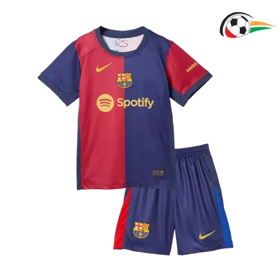Camisa Barcelona Futebol Local 2024/25 Infantil Vermelho/Azul Camisa Barcelona Futebol Local 2024/25 Infantil Vermelho/Azul