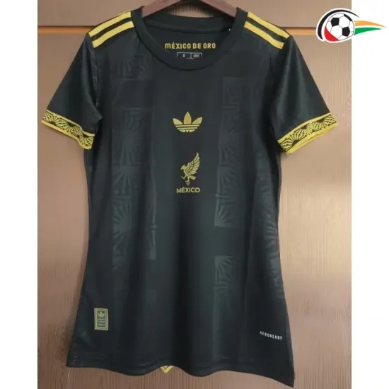 Equipacione México Futebol Alternativa Terceiro Kit 2025 Mulher Preto Equipacione México Futebol Alternativa Terceiro Kit 2025 Mulher Preto
