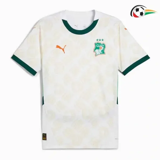 Camisa Costa de Marfl Futebol Segundo Kit 2025 Branco Camisa Costa de Marfl Futebol Segundo Kit 2025 Branco