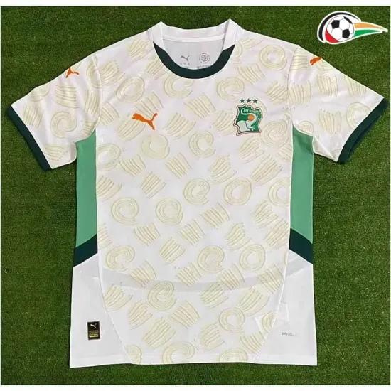 Camisa Costa de Marfl Futebol Segundo Kit 2025 Branco Camisa Costa de Marfl Futebol Segundo Kit 2025 Branco