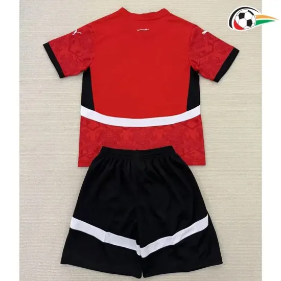 Camisola Egipto Qualidade TAILANDESA Local 2025 Niños Vermelho/Preto
