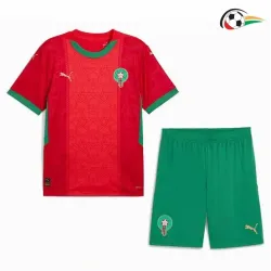 Marruecos Camisola Replicas Primeiro Kit 2025 Infantil Vermelho/Verde