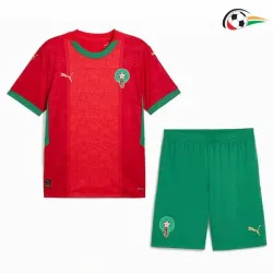Marruecos Camisola Replicas Primeiro Kit 2025 Infantil Vermelho/Verde